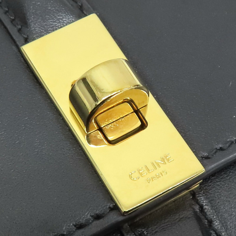 黑色 牛皮 Small Trifold Wallet 16 三折 短夾【CELINE 賽琳】 10F523CQ7-14