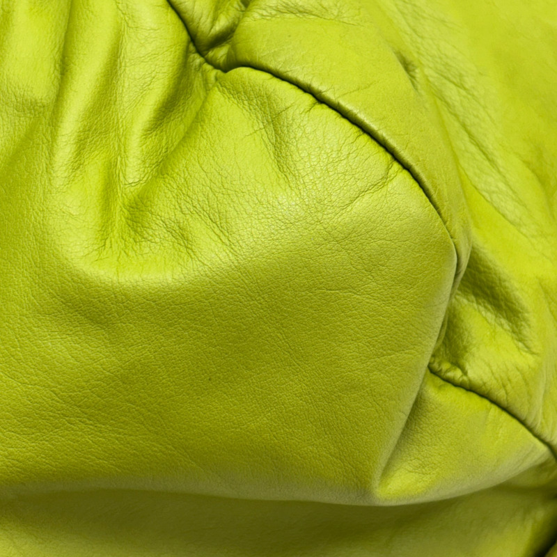 黃綠色 編織 羊皮 波士頓包 肩背包【BOTTEGA VENETA BV 寶緹嘉】 246128-8