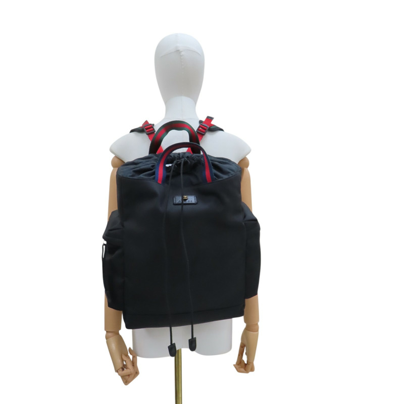 黑色 帆布 尼龍 Sherry Line 後背包【GUCCI 古馳】 450979-11