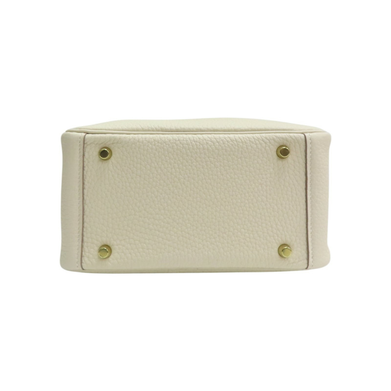 奶昔白 Clemence牛皮 Mini Lindy 肩背包 Z刻 金釦【HERMES 愛馬仕】 H079086CC-3
