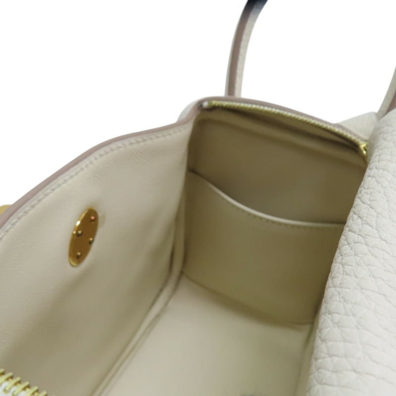 奶昔白 Clemence牛皮 Mini Lindy 肩背包 Z刻 金釦【HERMES 愛馬仕】 H079086CC-5