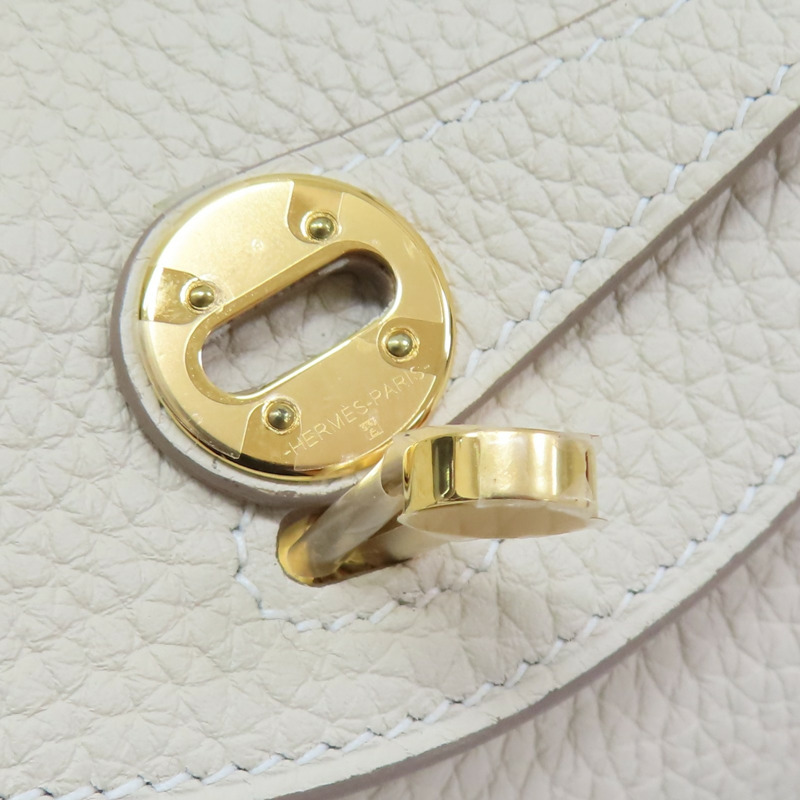 奶昔白 Clemence牛皮 Mini Lindy 肩背包 Z刻 金釦【HERMES 愛馬仕】 H079086CC-7