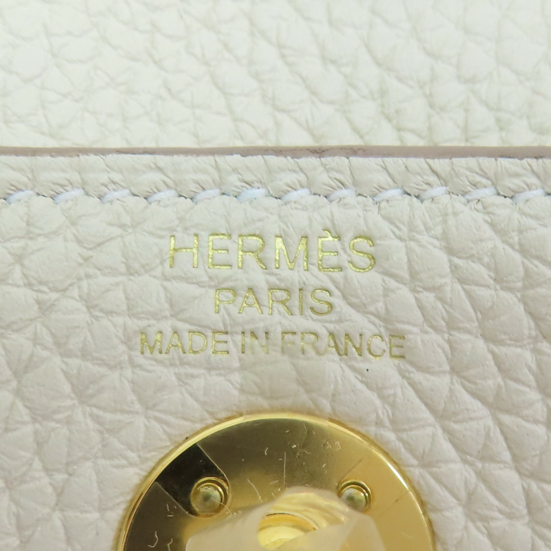 奶昔白 Clemence牛皮 Mini Lindy 肩背包 Z刻 金釦【HERMES 愛馬仕】 H079086CC-8