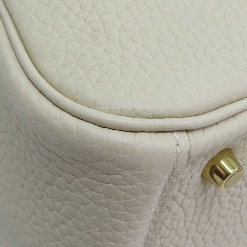 奶昔白 Clemence牛皮 Mini Lindy 肩背包 Z刻 金釦【HERMES 愛馬仕】 H079086CC-11