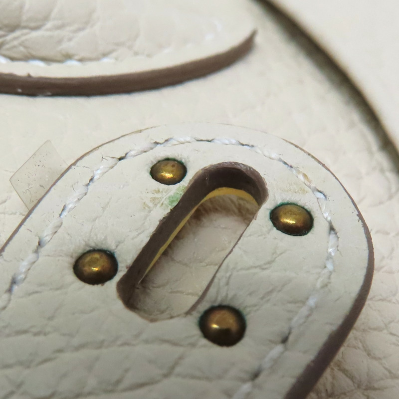 奶昔白 Clemence牛皮 Mini Lindy 肩背包 Z刻 金釦【HERMES 愛馬仕】 H079086CC-15