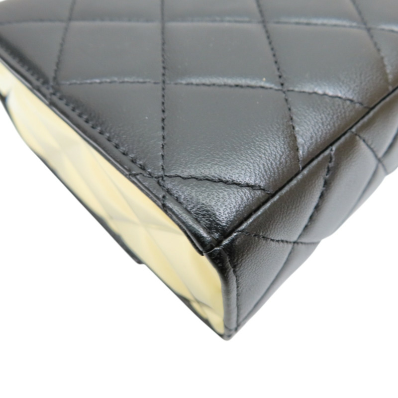 黑色 菱格紋 羊皮 Mini Top Handle Flap 兩用包 金扣【CHANEL 香奈兒】 AS2796-10