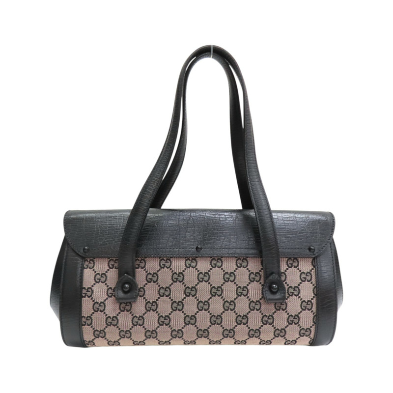 黑色 GG 帆布 Bamboo Bullet 手提包【GUCCI 古馳】 111713-1