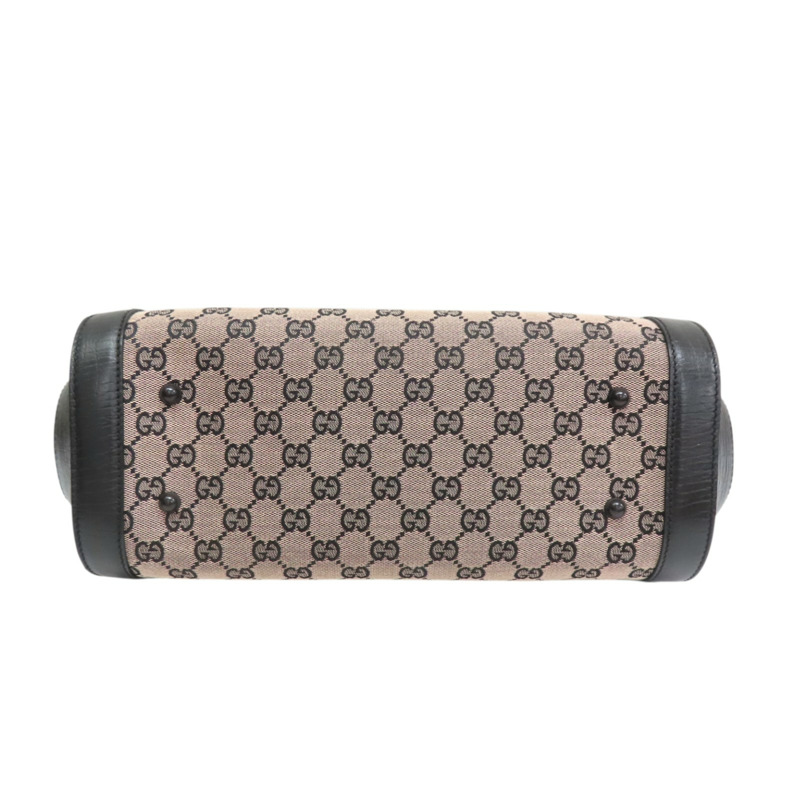 黑色 GG 帆布 Bamboo Bullet 手提包【GUCCI 古馳】 111713-3