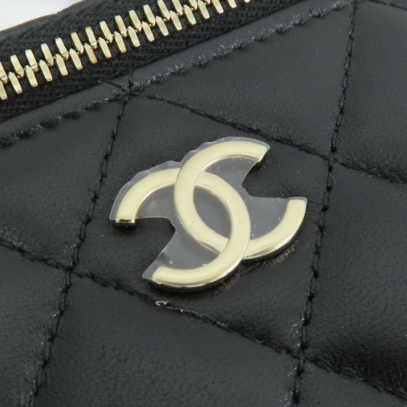 黑色 菱格紋 羊皮 Vanity Case 化妝 鍊帶 肩背包【CHANEL 香奈兒】 AP2199-6