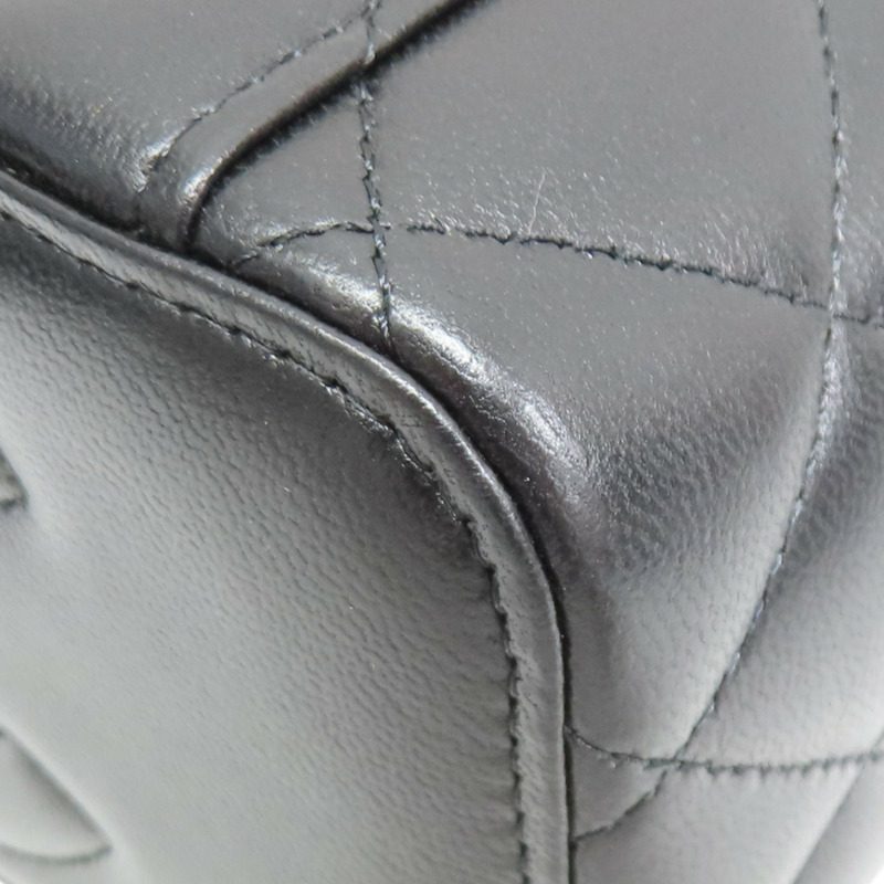 黑色 菱格紋 羊皮 Vanity Case 化妝 鍊帶 肩背包【CHANEL 香奈兒】 AP2199-12