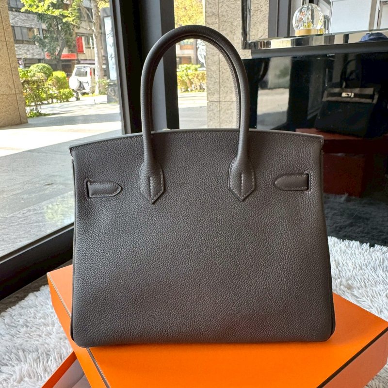 Hermes Birkin 30 新色 T3棗棕色 togo皮 銀釦 柏金包 K刻 台灣購證-2