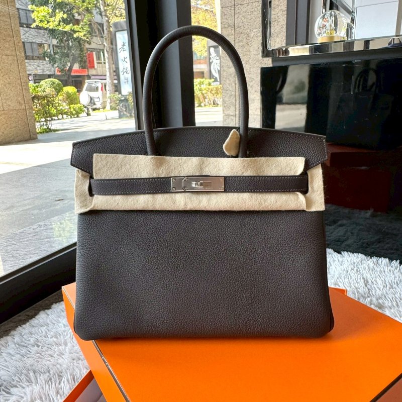 Hermes Birkin 30 新色 T3棗棕色 togo皮 銀釦 柏金包 K刻 台灣購證-3