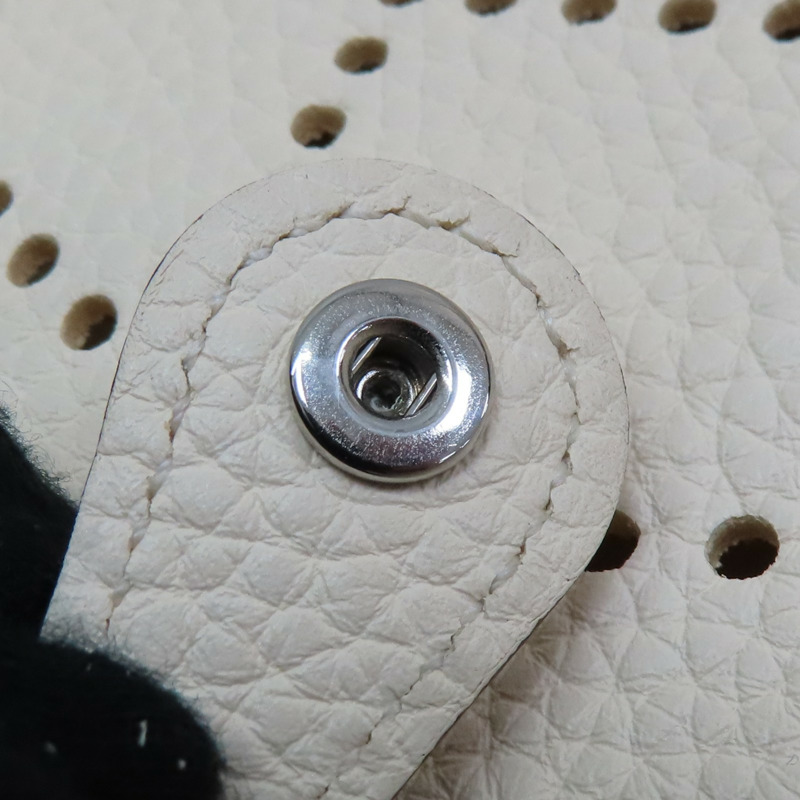 奶油白 Clemence牛皮 Evelyne Mini 肩背包 Z刻 銀扣【HERMES 愛馬仕】 H069426CK-11