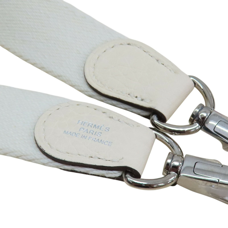 奶油白 Clemence牛皮 Evelyne Mini 肩背包 Z刻 銀扣【HERMES 愛馬仕】 H069426CK-13