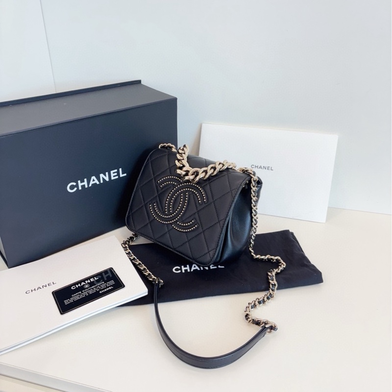 ✨Chanel 黑金外縫卯釘 方胖子 99新 大全套🖤-2