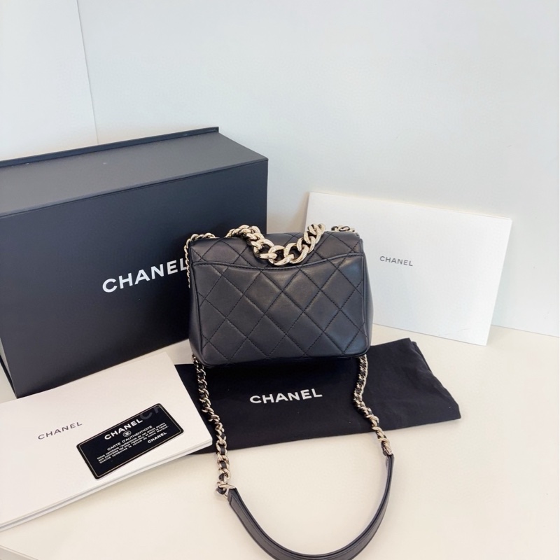 ✨Chanel 黑金外縫卯釘 方胖子 99新 大全套🖤-3