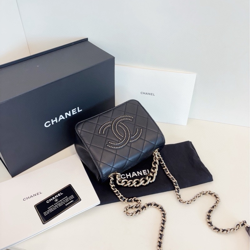 ✨Chanel 黑金外縫卯釘 方胖子 99新 大全套🖤-4