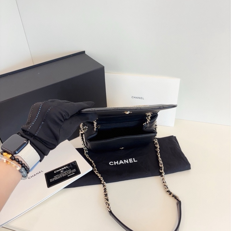 ✨Chanel 黑金外縫卯釘 方胖子 99新 大全套🖤-8