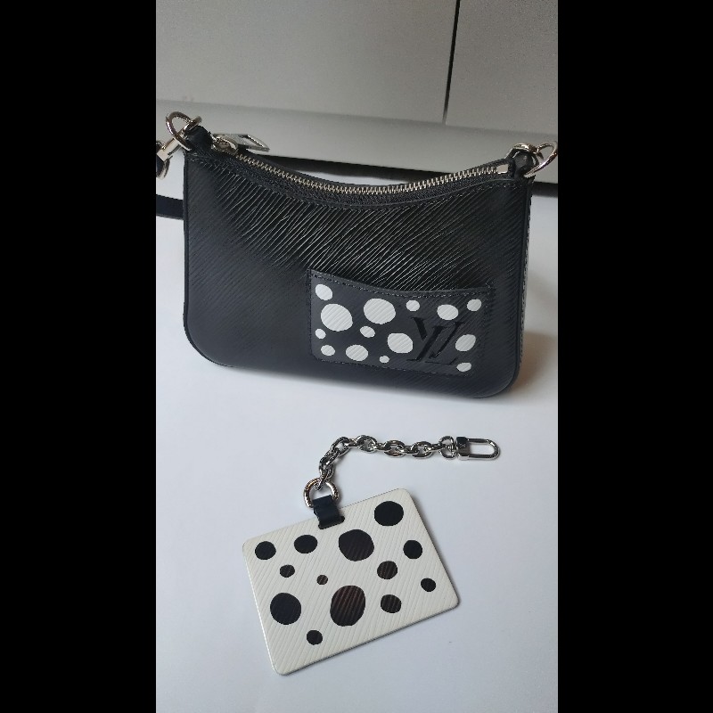 LV 黑底白點點EPI草間彌生限定兩用小包-8