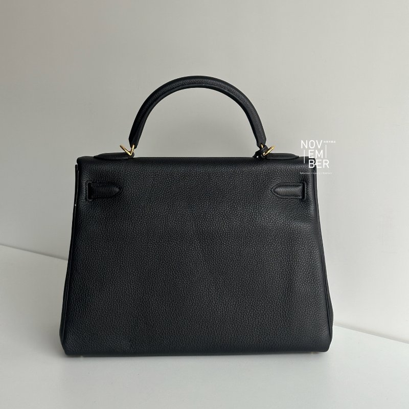 98新✨ Hermès 愛馬仕 Kelly 32 黑色金釦-5
