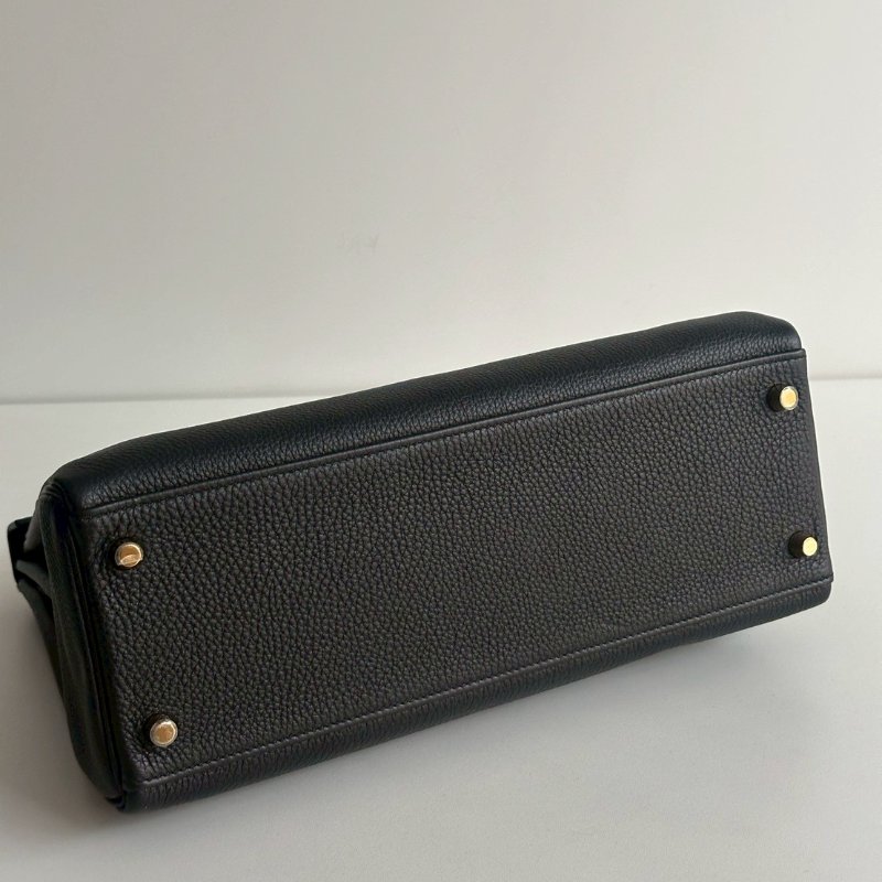 98新✨ Hermès 愛馬仕 Kelly 32 黑色金釦-7