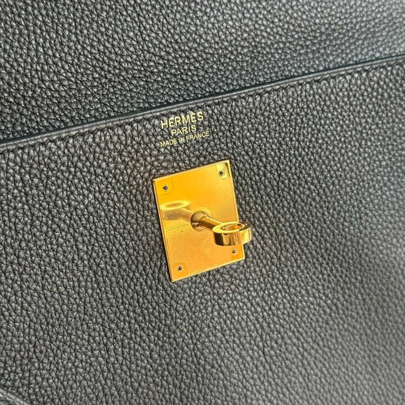 98新✨ Hermès 愛馬仕 Kelly 32 黑色金釦-11