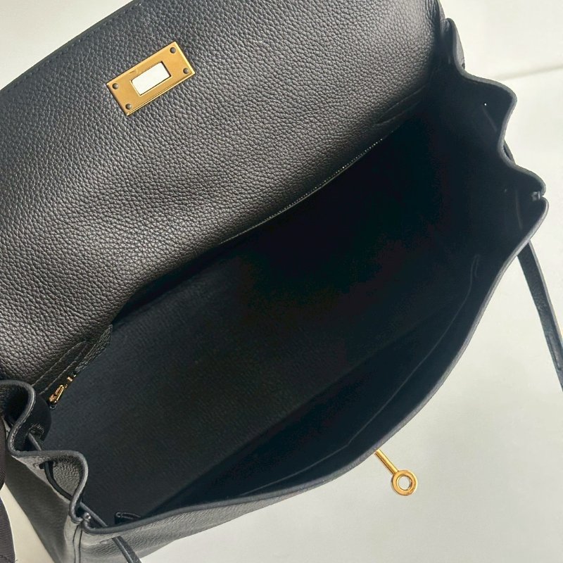 98新✨ Hermès 愛馬仕 Kelly 32 黑色金釦-12