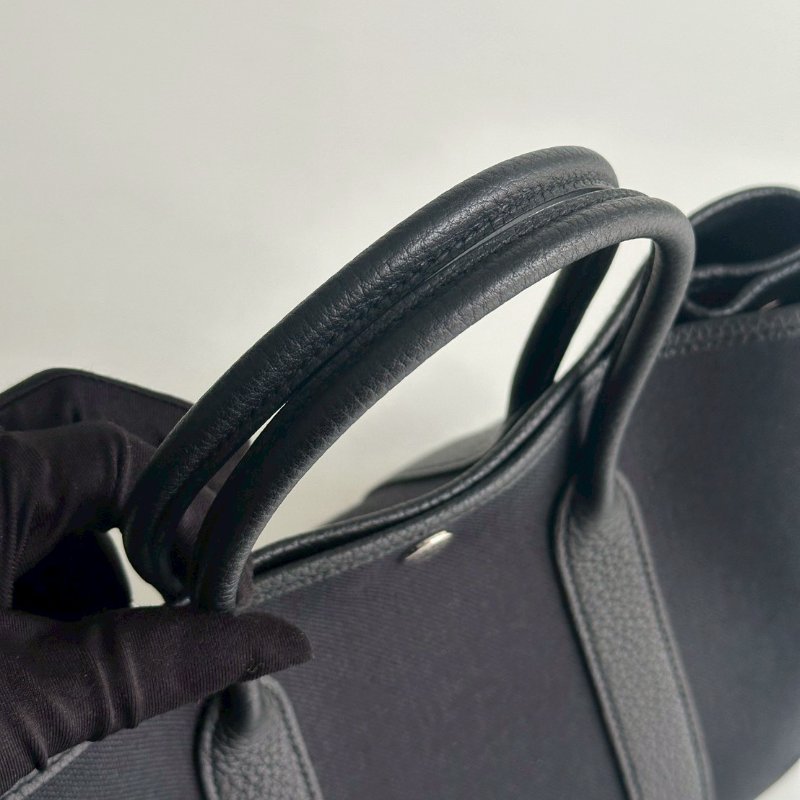 閒置新🫰🏻有購證🙌🏻 Hermès 愛馬仕 Garden Party 30 帆布黑-12