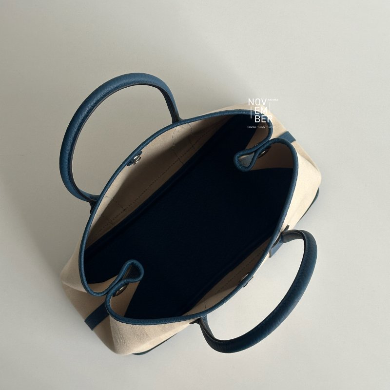 閒置新🫰🏻 Hermès 愛馬仕 Garden Party 30 白拼藍-3