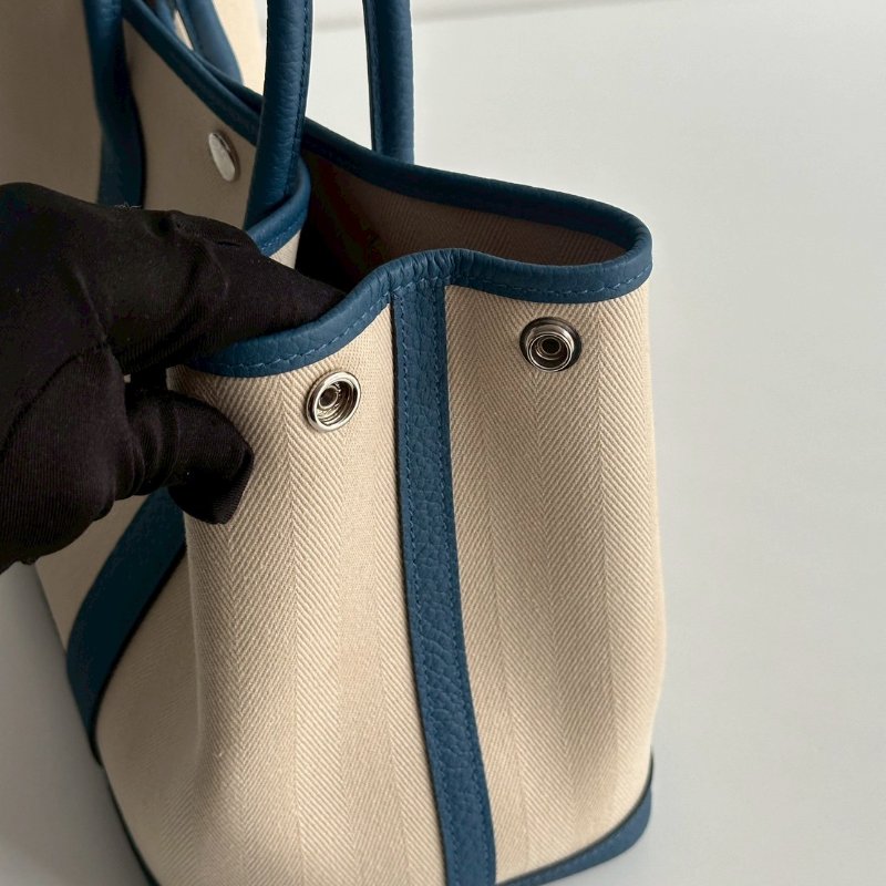 閒置新🫰🏻 Hermès 愛馬仕 Garden Party 30 白拼藍-8