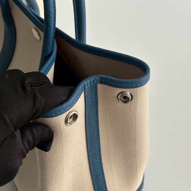 閒置新🫰🏻 Hermès 愛馬仕 Garden Party 30 白拼藍-9