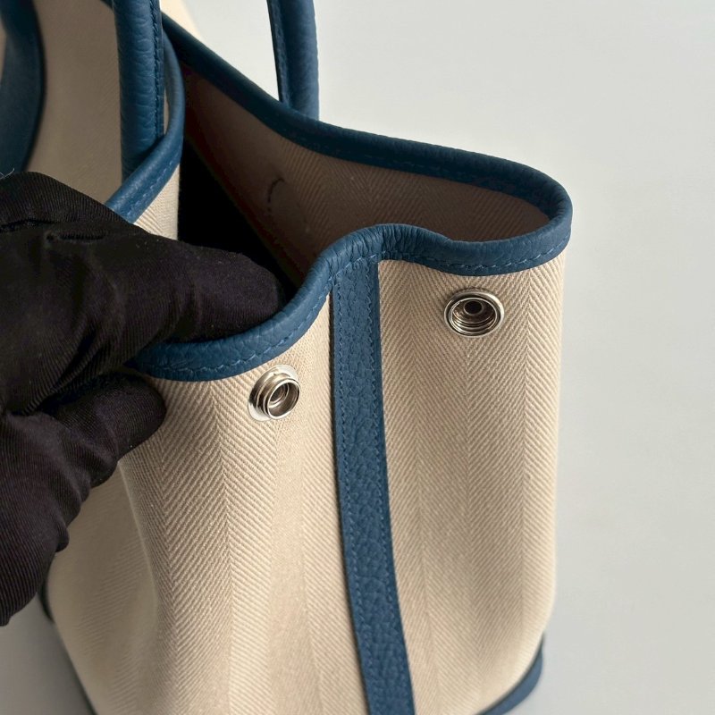 閒置新🫰🏻 Hermès 愛馬仕 Garden Party 30 白拼藍-11