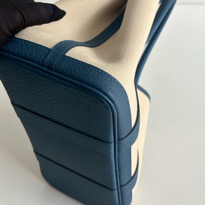 閒置新🫰🏻 Hermès 愛馬仕 Garden Party 30 白拼藍-14