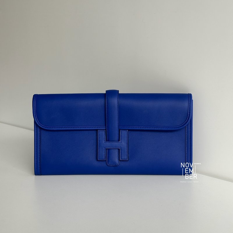 98新✨ 有購證🙌🏻 Hermès 愛馬仕 Jige 手拿包 電光藍-0