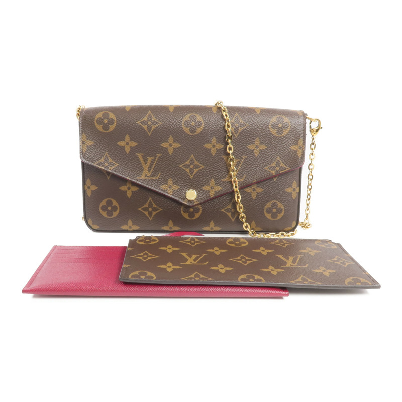 LOUIS VUITTON Monogram Pochette Felicie金扣鏈帶肩背袋-1