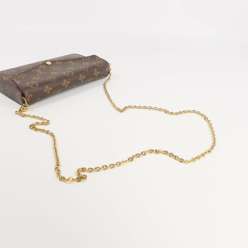 LOUIS VUITTON Monogram Pochette Felicie金扣鏈帶肩背袋-5