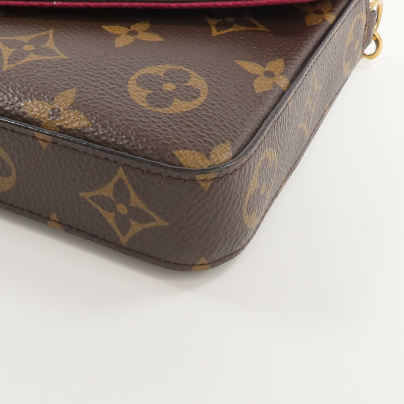 LOUIS VUITTON Monogram Pochette Felicie金扣鏈帶肩背袋-6