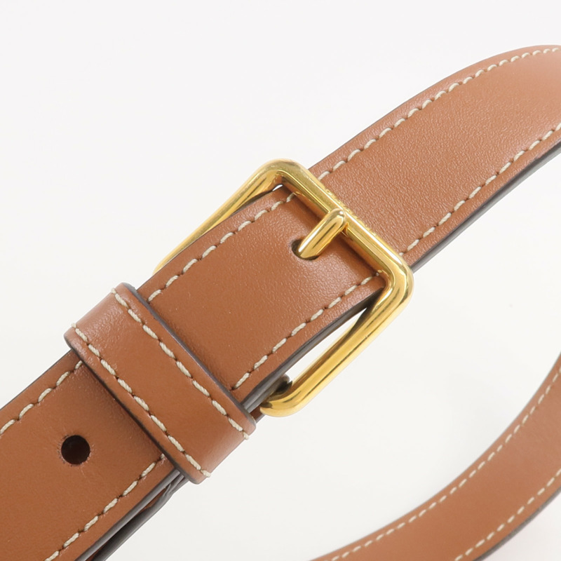 CELINE 塗層帆布Triomphe Bucket金扣肩背袋-11