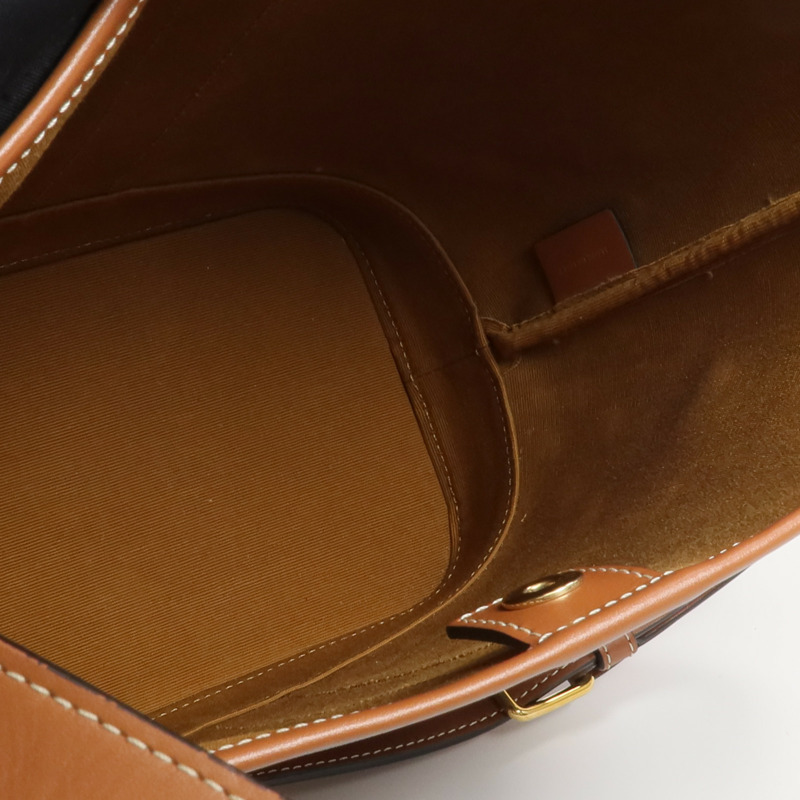 CELINE 塗層帆布Triomphe Bucket金扣肩背袋-12