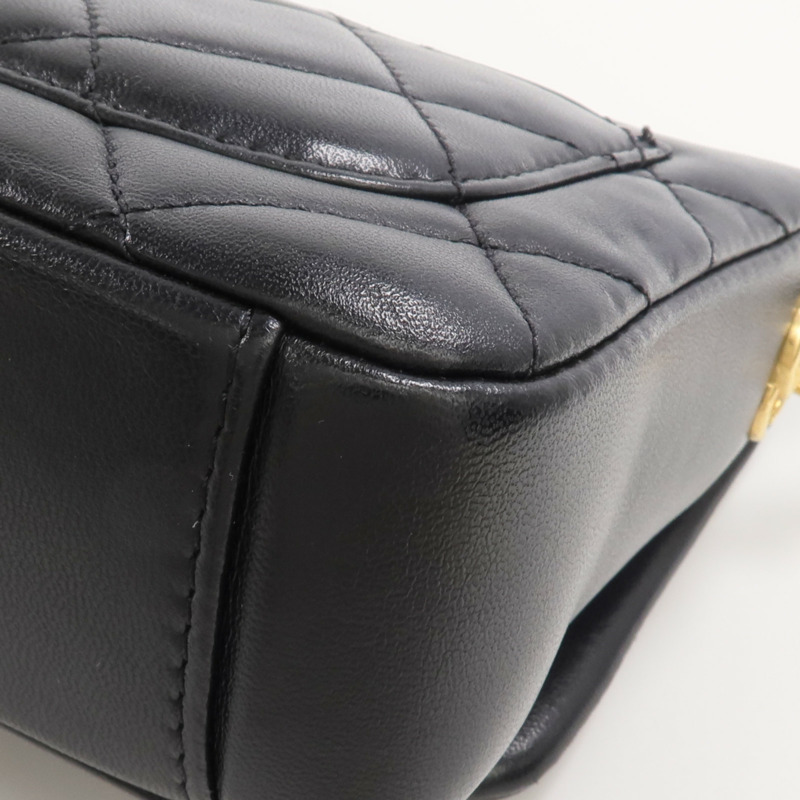 CHANEL 羊皮皮革Chain Shoulder金扣鏈帶肩背袋-7