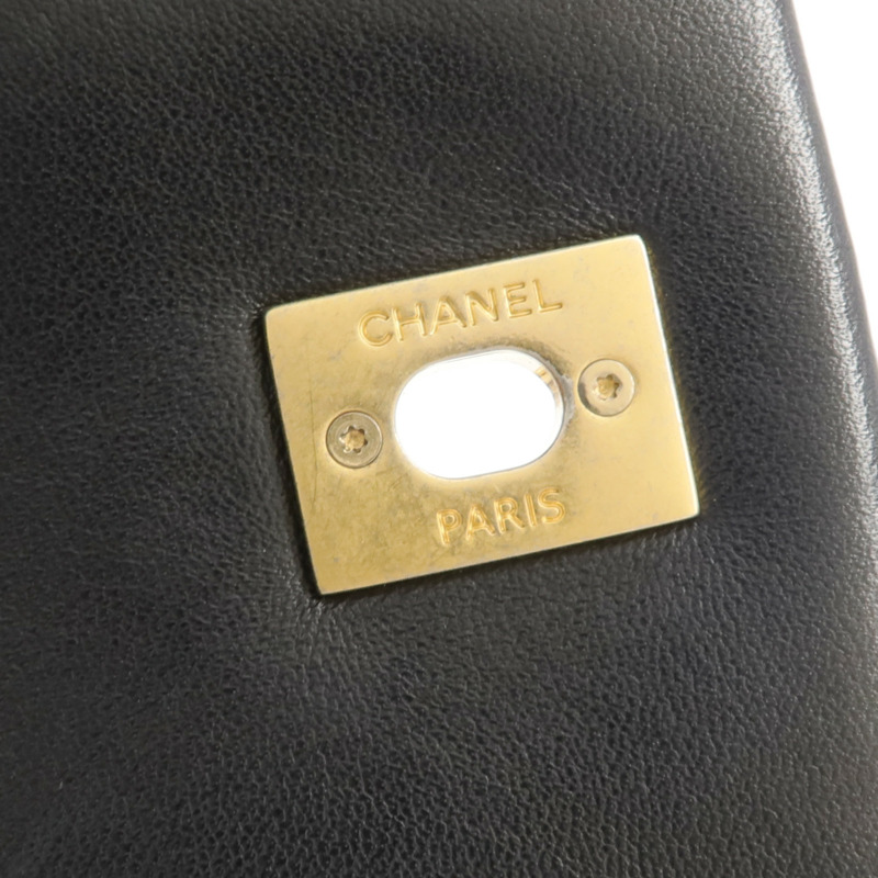 CHANEL 羊皮皮革Chain Shoulder金扣鏈帶肩背袋-13
