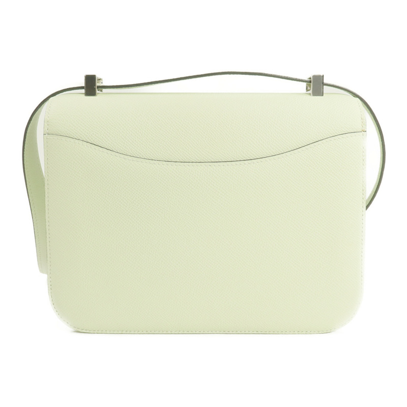 HERMES Epsom皮革Constance 24銀扣肩背袋Vert Fizz-1