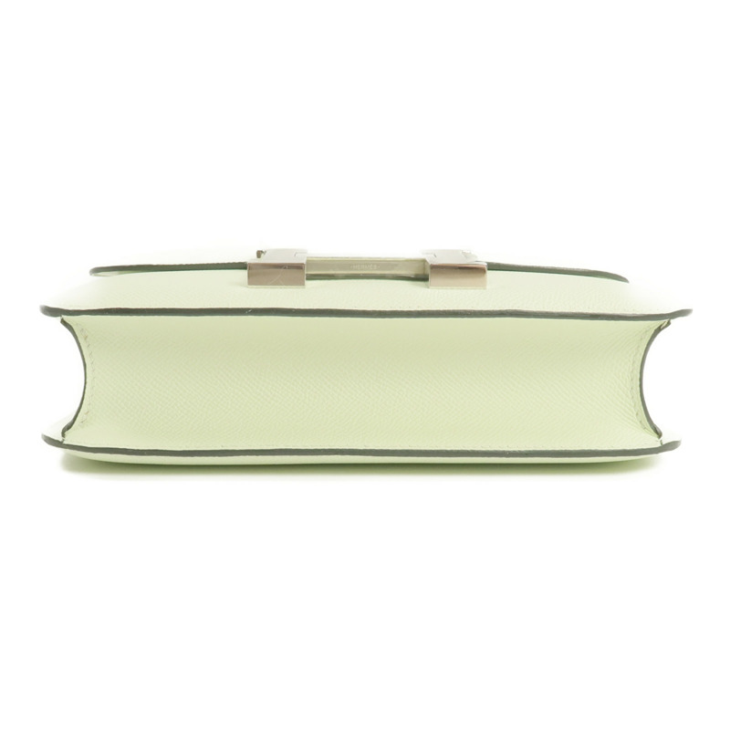 HERMES Epsom皮革Constance 24銀扣肩背袋Vert Fizz-3