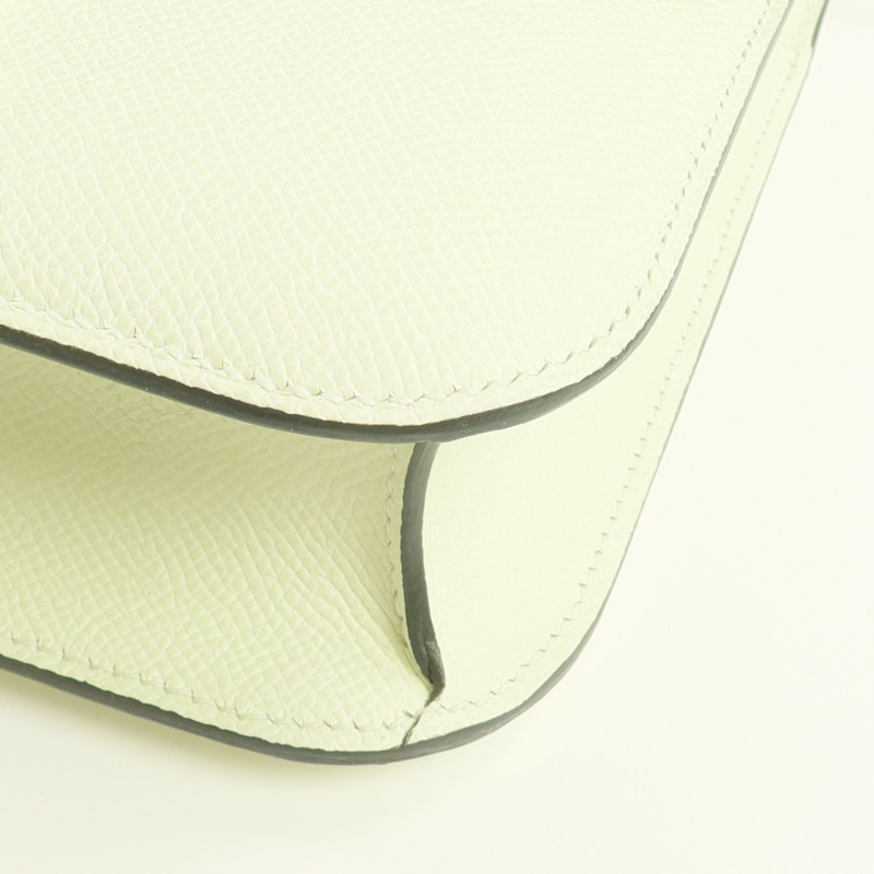 HERMES Epsom皮革Constance 24銀扣肩背袋Vert Fizz-5
