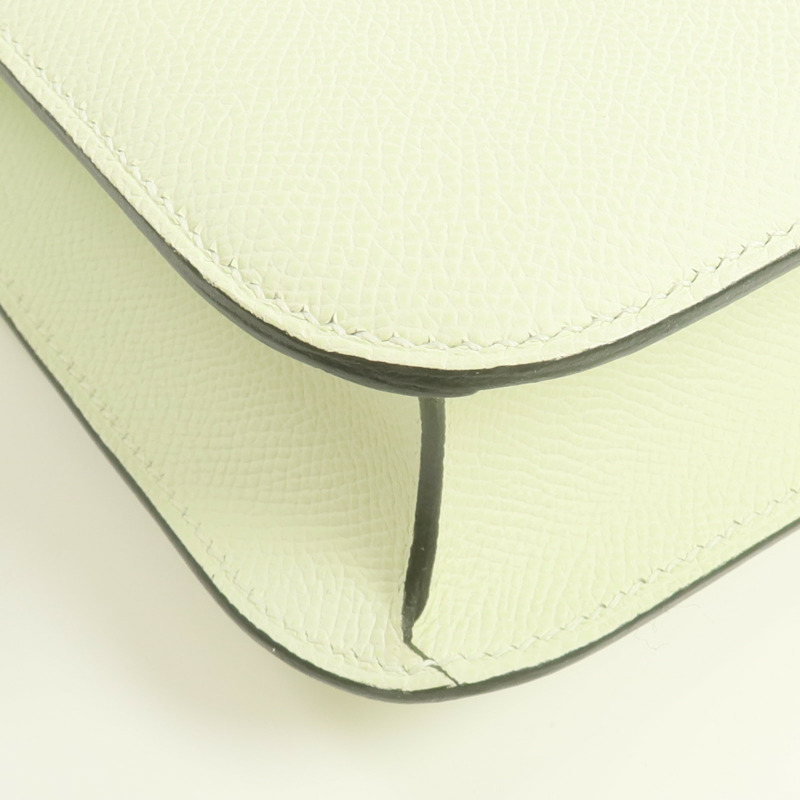 HERMES Epsom皮革Constance 24銀扣肩背袋Vert Fizz-8