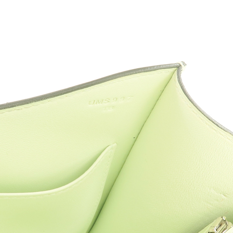 HERMES Epsom皮革Constance 24銀扣肩背袋Vert Fizz-12