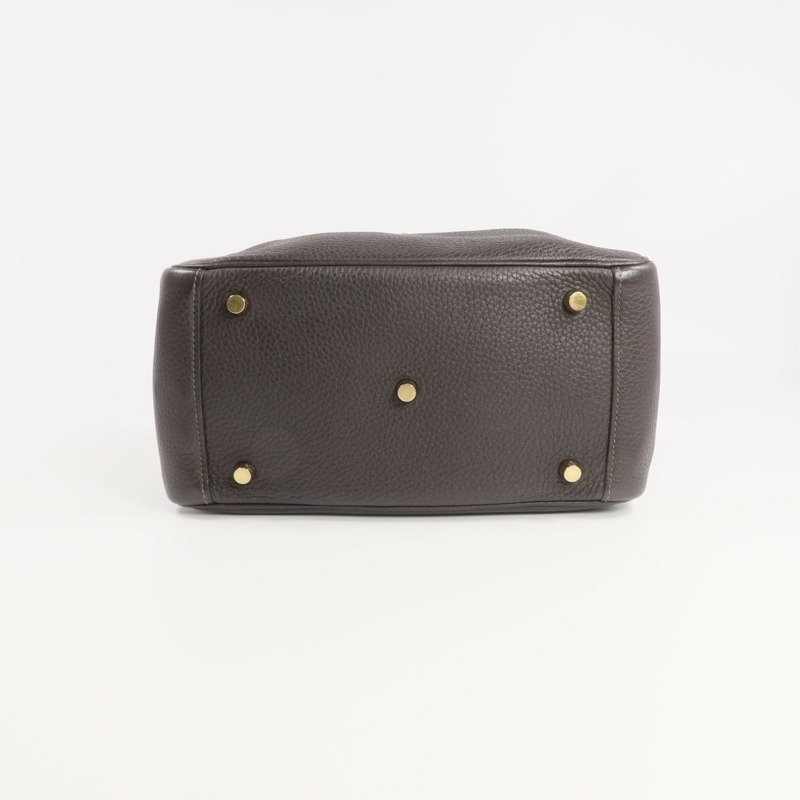 HERMES Clemence皮革Lindy 26金扣手挽肩背兩用袋Ebene-3