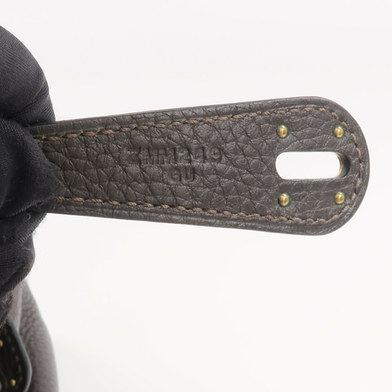 HERMES Clemence皮革Lindy 26金扣手挽肩背兩用袋Ebene-12