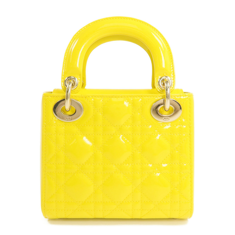 Dior 漆皮皮革Mini Lady Dior金扣鏈帶手挽肩背兩用袋-1