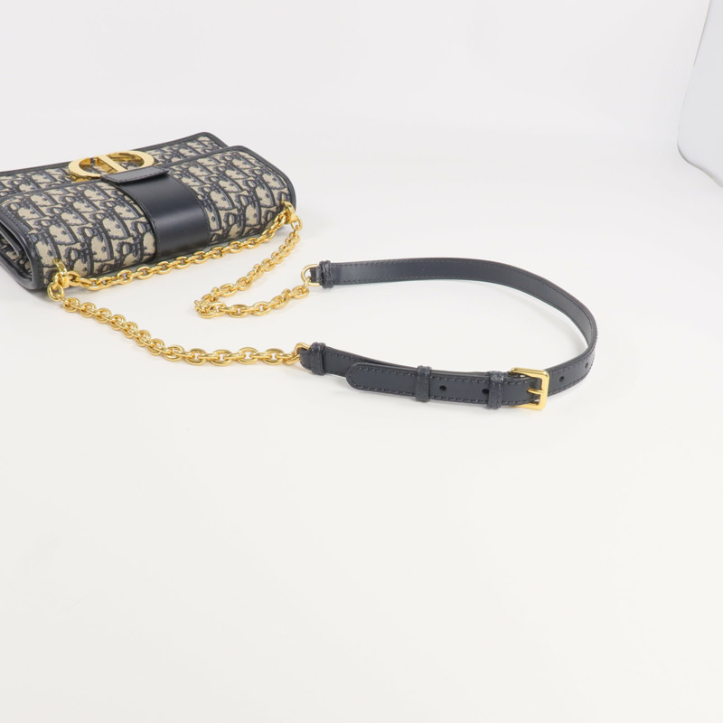 Dior 帆布Montaigne 30金扣鏈帶肩背袋-4